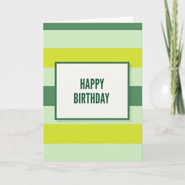 Vibrant Green Birthday Card (Front)