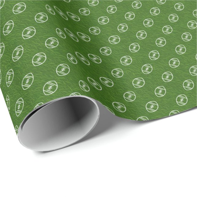 Vibrant Green Field Football Wrapping Paper (Roll Corner)