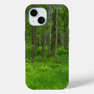 Vibrant Green Forest Serenity iPhone 15 Case