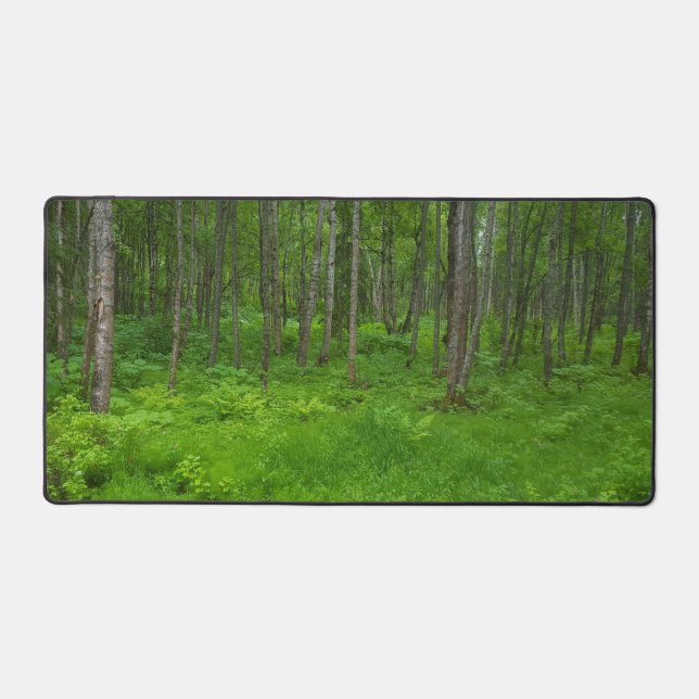 Vibrant Green Forest Serenity  Desk Mat (Front)