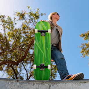 Vibrant Green Fresh Wheatgrass Skateboard