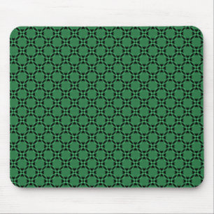 Vibrant Green Funky Circles Mousepad