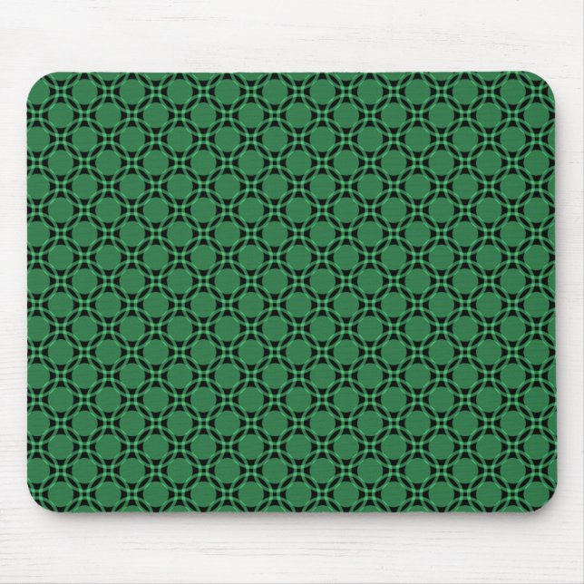 Vibrant Green Funky Circles Mousepad (Front)