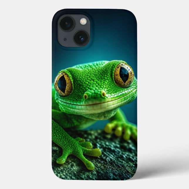 Vibrant Green Gecko Reptile Macro Close Up Case-Mate iPhone Case (Back)