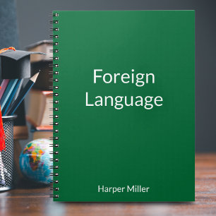 Vibrant Green Language Learning Notebook