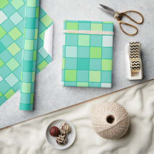 Vibrant Green Mosaic Wrapping Paper