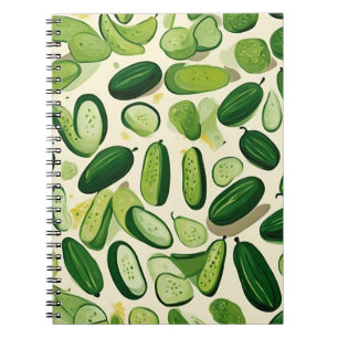 Vibrant Green Veggie Pattern Notebook