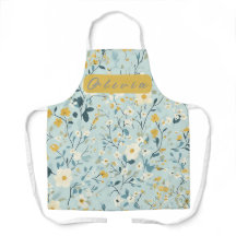 Vibrant green yellow blue white flowers