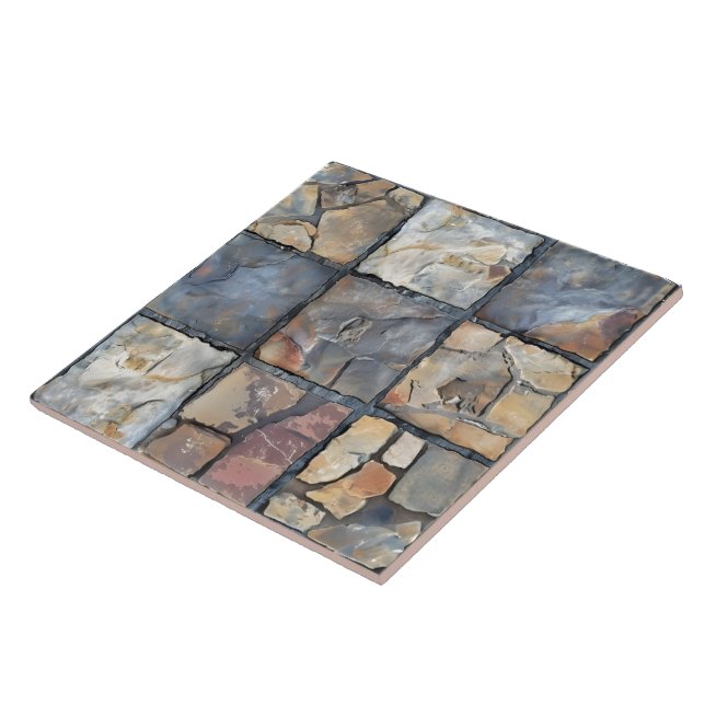 Vibrant Grouted Flagstone Tiles (Side)