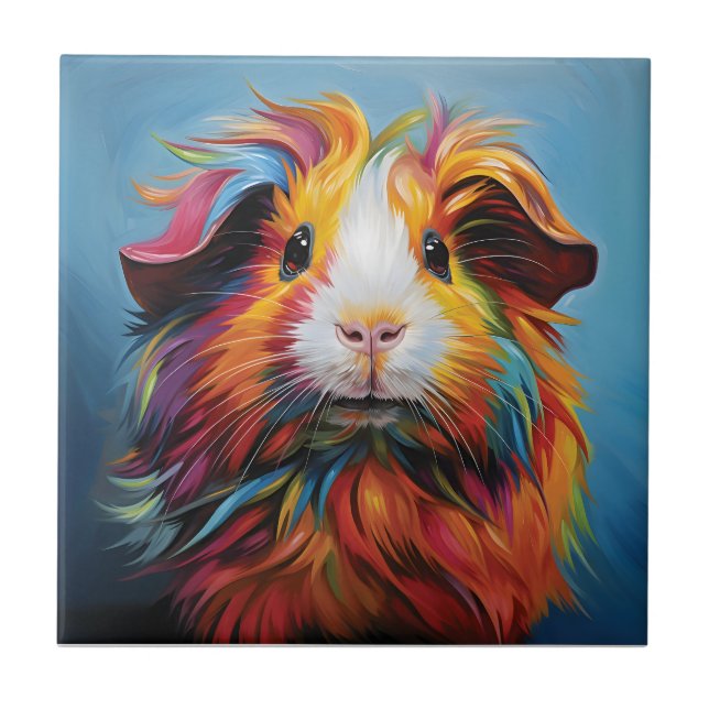 Vibrant Guinea Pig Ceramic Tile (Front)