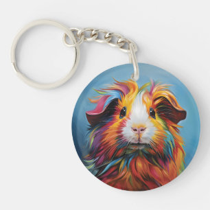 Vibrant Guinea Pig Key Ring