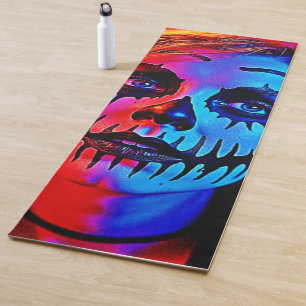 Vibrant Halloween Makeup Art Yoga Mat