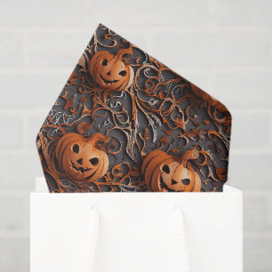 Vibrant Halloween-themed in Orange/Grey Tissue Paper