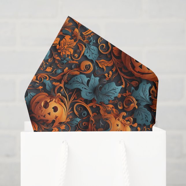 Vibrant Halloween-themed Tissue Paper (Gift Bag)