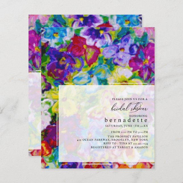Vibrant, Hand Painted Floral Bridal Shower (Front/Back)
