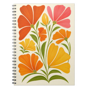 Vibrant Hand-Painted Wildflowers Art Notebook