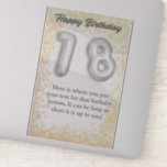 Vibrant 'Happy 18th Birthday' Sticker<br><div class="desc">Celebrate the Big 18 with Our Vibrant 'Happy 18th Birthday' Sticker! Mark this major milestone with flair! Our colourful and customisable 'Happy 18th Birthday' sticker is the perfect addition to any 18-year-old’s birthday bash. Crafted with joy and designed to delight, this sticker captures the essence of turning eighteen in style....</div>