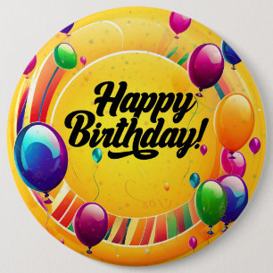 Vibrant Happy Birthday 6 Cm Round Badge