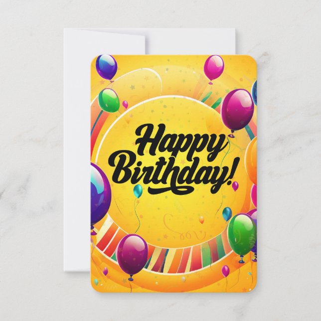 Vibrant Happy Birthday Invitation (Front)