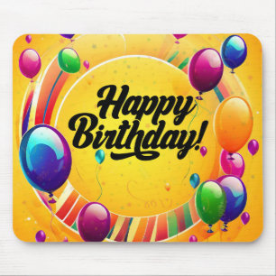 Vibrant Happy Birthday Mouse Pad