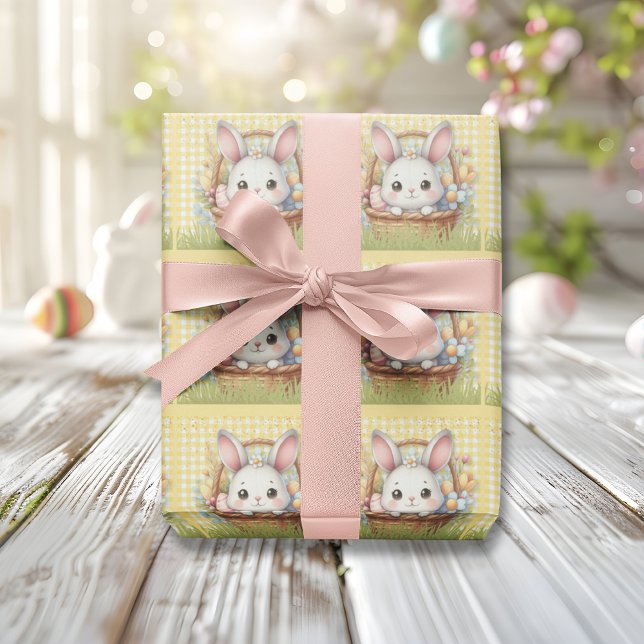 Vibrant Happy Easter in a Yellow background Wrapping Paper (Vibrant Happy Easter in a Yellow background Wrapping Paper)