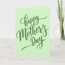 Vibrant Happy Mother's Day Light Green Photo Card
