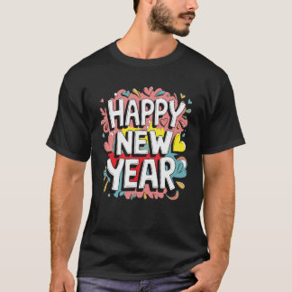 Vibrant Happy New Year 2025 T-Shirt
