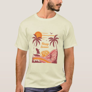 Vibrant "Happy Summer" Unique T-Shirt Design