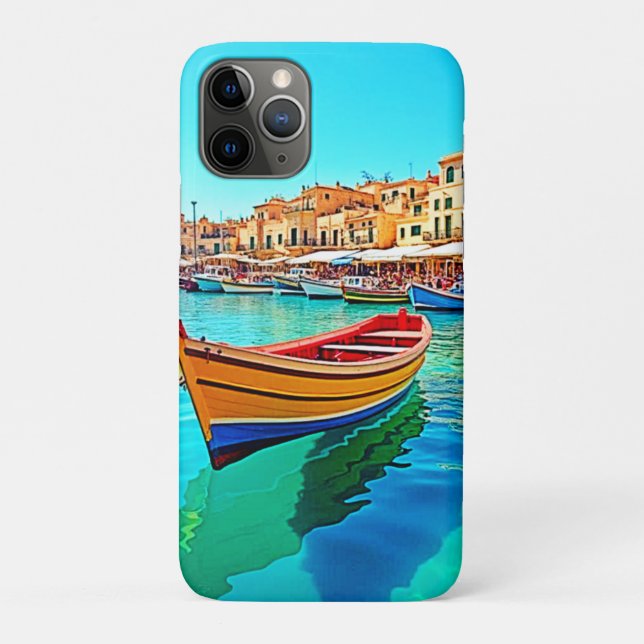 Vibrant Harbour: Mediterranean Bliss Case-Mate iPhone Case (Back)