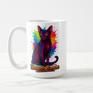 Vibrant Havana Brown Cat Pop Art – Colourful Moder Coffee Mug
