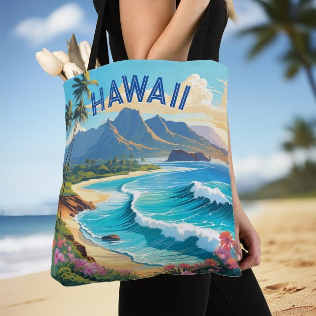 Vibrant Hawaii Beach Tropical Paradise Painting Tote Bag (Vibrant Hawaii Beach Tropical Paradise Painting Tote Bag)