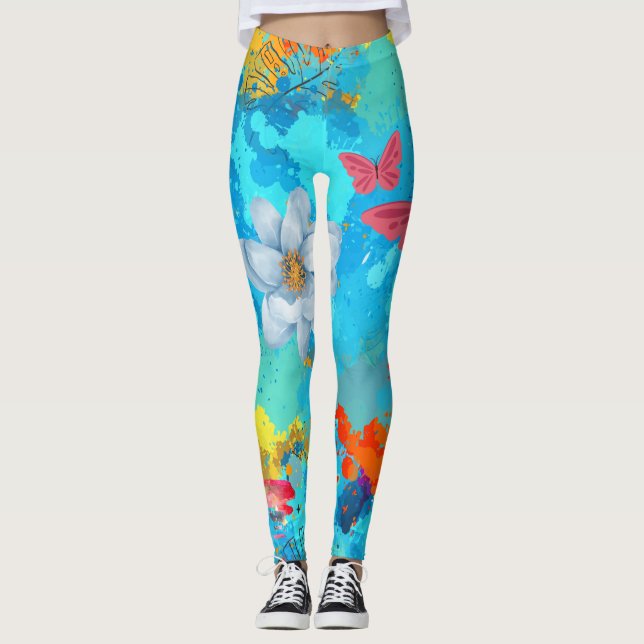 Vibrant Heart of Nature Leggings (Front)