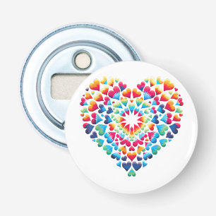 Vibrant Heart Tie-Dye Bottle Opener