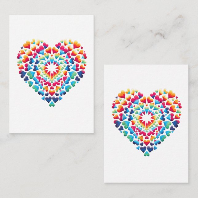Vibrant Heart Tie-Dye Card (Front/Back)
