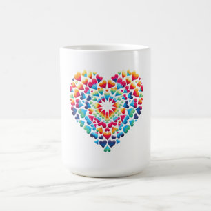 Vibrant Heart Tie-Dye Coffee Mug