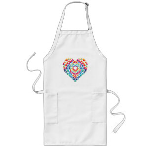 Vibrant Heart Tie-Dye Long Apron