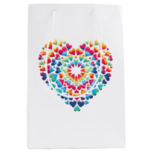 Vibrant Heart Tie-Dye Medium Gift Bag