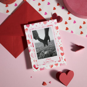 Vibrant Hearts Custom Name Valentine's Day Holiday Card