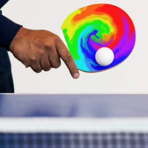 Vibrant Heat Wave Swirl Abstract Ping Pong Paddle