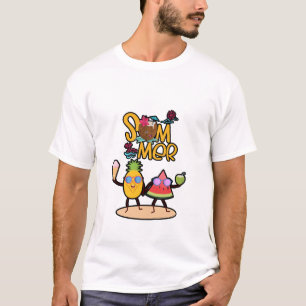 Vibrant Hello Summer Colorful Ocean Animals T-Shirt