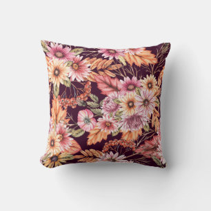 Vibrant Hibiscus Blooms Cushion
