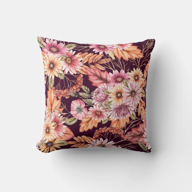 Vibrant Hibiscus Blooms Cushion (Front)