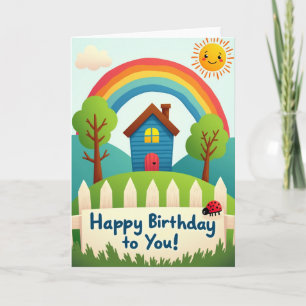 Vibrant Hillside Birthday Card