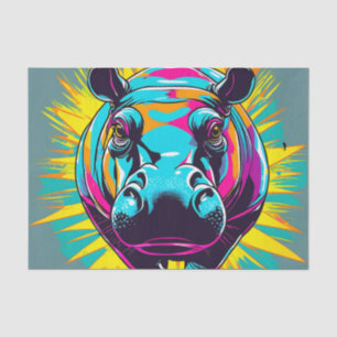 Vibrant Hippo Animal Tissue Paper