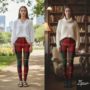 Vibrant Holiday Tartan Leggings