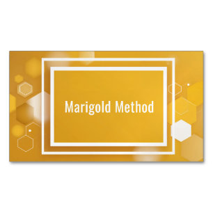 Vibrant Honey Yellow Hexagon Geometric Minimalist Magnetic Business Card