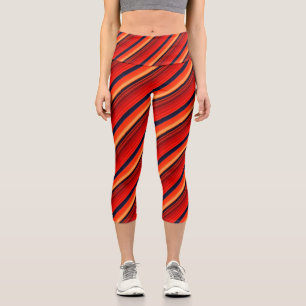 Vibrant Horizon Stripes Capri Leggings