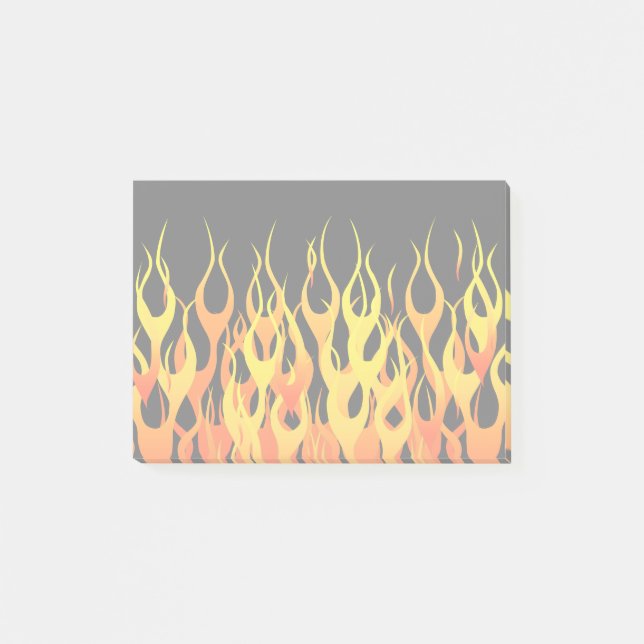 Vibrant Hot Classic Racing Flames on Fire Post-it Notes (Front)