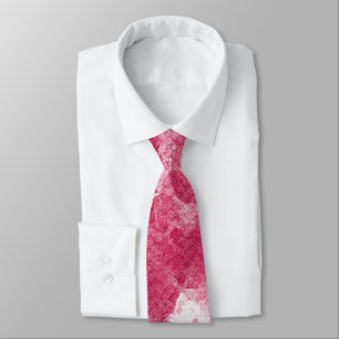 Vibrant Hot Pink Abstract Watercolor Art Tie