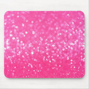 Vibrant Hot Pink Glitter Sparkle Texture Photo Mouse Pad